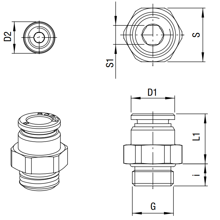 Straight Adaptor 951M-12-1/2 AVS Romer / Roemer 340026