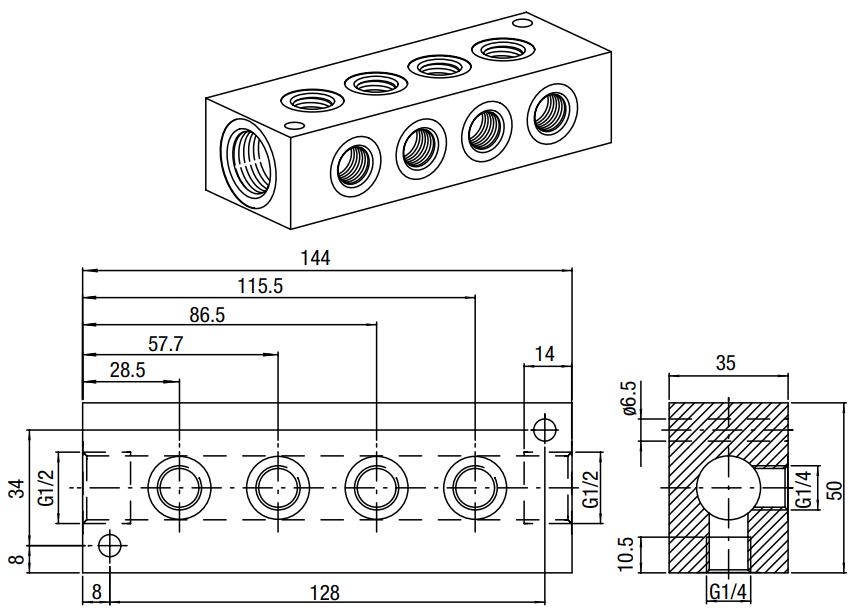 Manifold 383A-1/2-1/4 AVS Romer / Roemer 255859