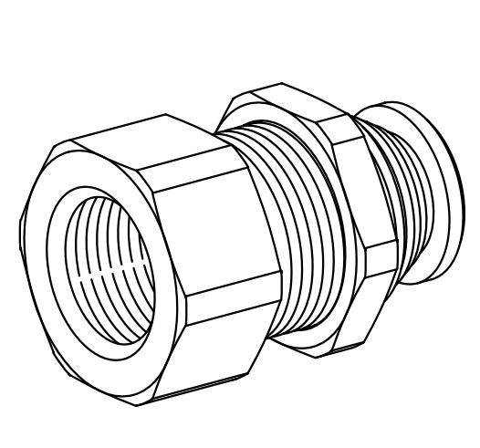 Straight Bulkhead Adaptor 945M-8-1/8 AVS Romer / Roemer 348816